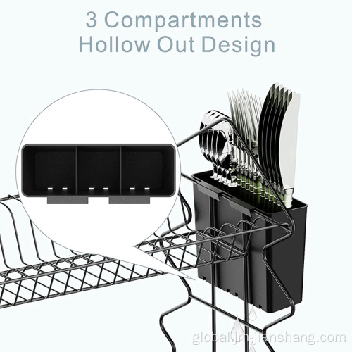 2 Tier Iron With Powder Coating Dish Rack Premium Double Tier Organizer Kitchen Dish Rack Supplier